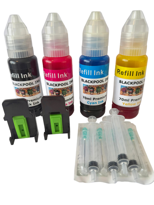 Canon 575 576 575XL 576XL Ink Refill Kit + 2 Custom Priming Tools & Premium Ink